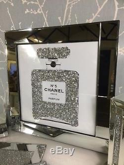 Sparkly Diamond Crystal Chanel No 5 Bottle Mirrored 60cm Picture 3d
