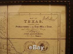 1841 Republic Of Texas Map Framed John Arrowsmith