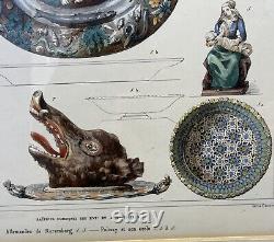 1850's French Lithograph European Ceramics Jean Delarue And Eugène Julienne