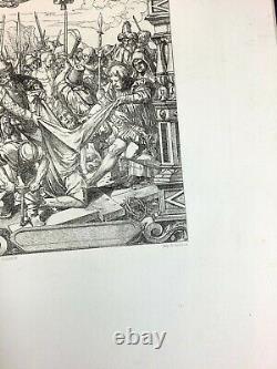 1890 Antique Engraving Hans Holbein The Passion Jesus Christ Removes Clothing