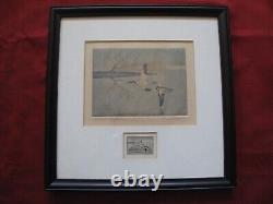 1957 Edward Bierly SIGNED Federal Duck Stamp withFramed Print