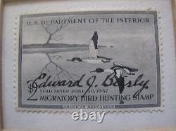 1957 Edward Bierly SIGNED Federal Duck Stamp withFramed Print