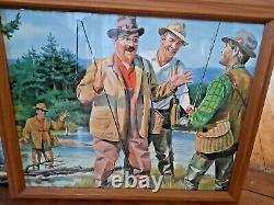 1970 Fishing print in a wood frame It was this big