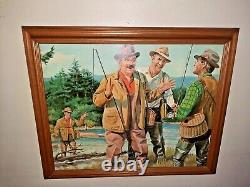 1970 Fishing print in a wood frame It was this big