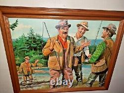 1970 Fishing print in a wood frame It was this big