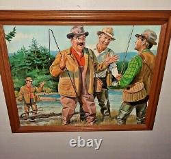 1970 Fishing print in a wood frame It was this big