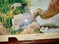 1970 Fishing print in a wood frame The uninvited Guest