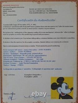 1980s Andy Warhol Signed Limited Edition Lithograph Mickey Mouse