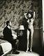 1988 Vintage Helmut Newton Female Nude Woman Hotel Room Duotone Photo Art 12x16