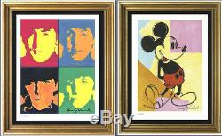 2 Warhol Signed/Hand-Numberd Ltd Ed Prints Beatles & Mickey Mouse (unframed)