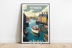 2 Weymouth Harbour Travel Print Dorset County Travel Art England Beach Trave