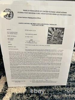 #295/750 Peter Max Limited Edition Signed Into The Future Print WFNU- wrapped