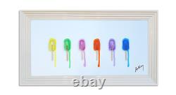 3D Lollies white framed wall Art