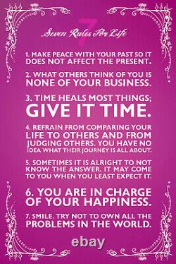 7 RULES FOR LIFE Motivational Art Print Photo Poster Motivation Gift Quote