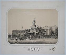 A. JOUVIN (19th century), The Pradier Fountain in Nimes, 1856, lithograph