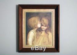 A Little Kiss Nicely Framed Print by Margaret Kane