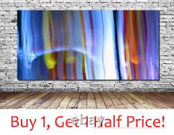 ABSTRACT SMOKE BLURRED LINES BLUE CANVAS WALL ART PRINT Ready To Hang