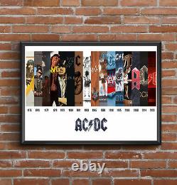 AC/DC Multi Album Cover Discography Art Poster Customisable Christmas Gift
