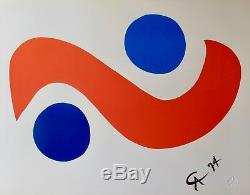 ALEXANDER CALDER SKY BIRD 1974 Original Lithograph Braniff Airlines Art