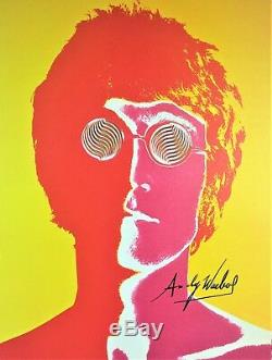 ANDY WARHOL HAND SIGNED SIGNATURE JOHN LENNON PRINT With C. O. A