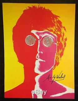 ANDY WARHOL HAND SIGNED SIGNATURE JOHN LENNON PRINT With C. O. A