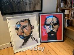 Adam Neate White, Red Self Portrait 2007 Signed Print Edition 50 Free Banksy pic