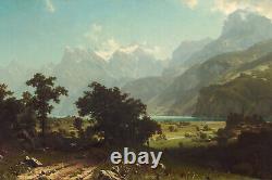 Albert Bierstadt Lake Lucerne (1858) Painting Poster Art Print Gift