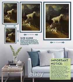 Albert Bierstadt Rocky Mountain Goats (1885) Poster Art Print Painting Gift