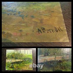 Albert Heinrich Brendel Forest Path, - Oil on Cardboard. Signed A. Brendel etc. Verse