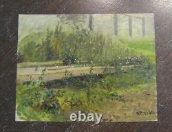 Albert Heinrich Brendel Forest Path, - Oil on Cardboard. Signed A. Brendel etc. Verse