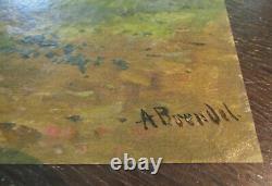 Albert Heinrich Brendel Forest Path, - Oil on Cardboard. Signed A. Brendel etc. Verse