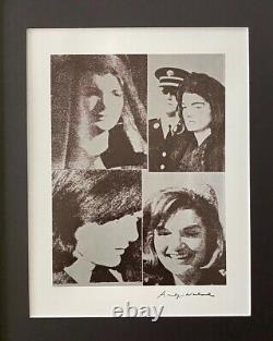 Andy Warhol Jackie Kennedy Signed Vintage Print In 11x14 Mat Frame Ready