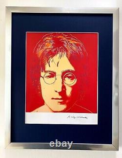 Andy Warhol John Lennon Signed Vintage Print Matted And Framed