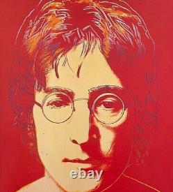 Andy Warhol John Lennon Signed Vintage Print Matted And Framed