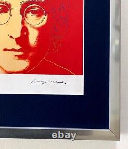 Andy Warhol John Lennon Signed Vintage Print Matted And Framed