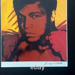 Andy Warhol Muhammad Ali Signed Vintage Print In 11x14 Mat Frame Ready^