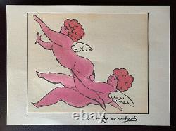 Andy Warhol Rare Original Lithograph Print Signed Cherubs