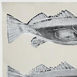 Andy Warhol Rare Vintage 1983 Original Fish Screen Print on Wallpaper