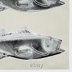 Andy Warhol Rare Vintage 1983 Original Fish Screen Print on Wallpaper