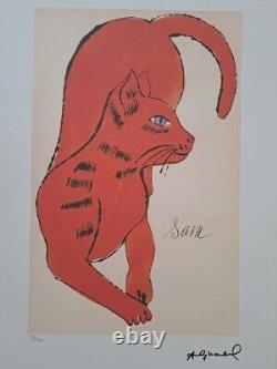 Andy Warhol Signed 5 Cats name Sam and One Blue Pussy Certificate