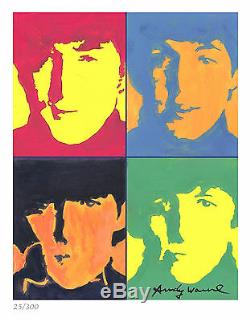 Andy Warhol Signed/Hand-Numbered Ltd Edtion The Beatles Litho Print (unframed)