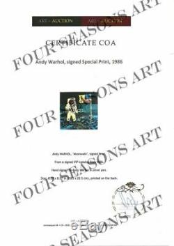 Andy Warhol, Special Print Moonwalk. Hand signed by Warhol, includes COA