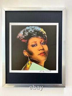 Andy Warhol Vintage 1984 Aretha Franklin Print Signed Mounted and Framed