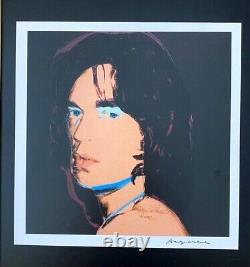 Andy Warhol Vintage 1984 Mick Jagger Print Signed Mounted and Framed