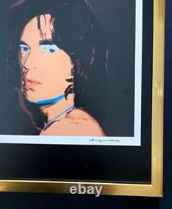 Andy Warhol Vintage 1984 Mick Jagger Print Signed Mounted and Framed