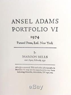 Ansel Adams Vintage Maroon Bells Colorado 1974 Gelatin Silver Print Signed COA