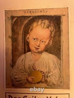 Antique Albrecht Durer The Boy Jesus As Saviour Gold Leaf 1800s Print 12cm x 9cm