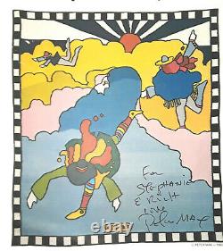 Antique Signed Original Peter Max Lithograph Album Artist Film personal Art