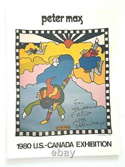 Antique Signed Original Peter Max Lithograph Album Artist Film personal Art