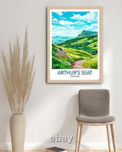 Arthur's Seat Scotland Travel Poster Edinburgh Landmark Art Scottish Highlands P